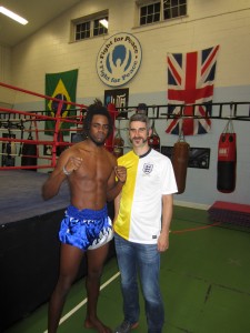 In the gym - this guy does muay thai and capoeira