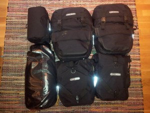 Packed pannier bags