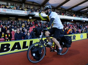 Andy cycling pitch side 2