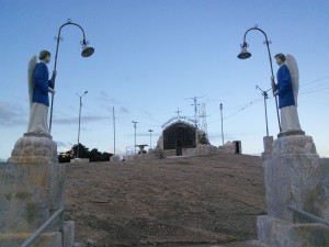 Chava - shrine atop the town's biggest rock