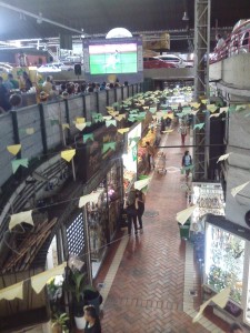 Watching a game at the Central Market where...